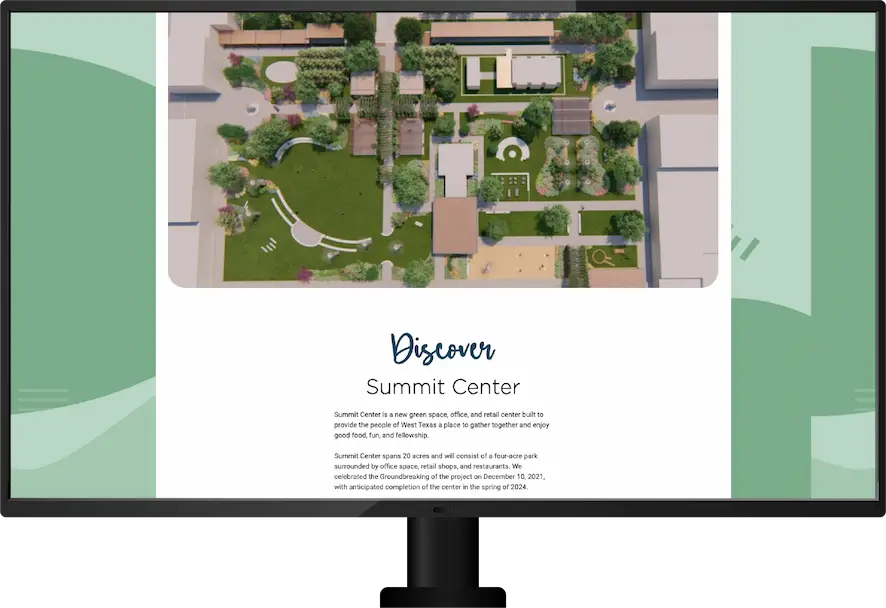 summit center website displayed on monitor